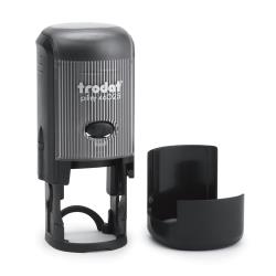 The Trodat 46025 (1" diameter) is a premium, quiet, and durable custom self-inking stamp. The built-in removable ink pad will provide several thousand impressions and is re-inkable for thousands more.