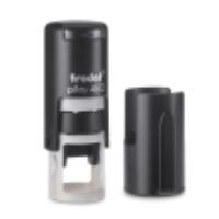 The Trodat 4612 (1/2" diameter) is a premium, quiet, and durable custom self-inking stamp. The built-in removable ink pad will provide several thousand impressions and is re-inkable for thousands more.