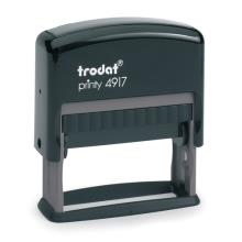 The Trodat 4917 3/8" x 2") is a premium, quiet, and durable custom self-inking stamp. The built-in removable ink pad will provide several thousand impressions and is re-inkable for thousands more.