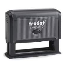 The 4918 (5/8" x 3") is a premium, quiet, and durable custom self-inking stamp. The built-in removable ink pad will provide several thousand impressions and is re-inkable for thousands more.