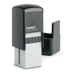 The Trodat 4922 (13/16" x 13/16") is a premium, quiet, and durable custom self-inking stamp. The built-in removable ink pad will provide several thousand impressions and is re-inkable for thousands more.