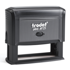 The Trodat 4925 (1" x 3-1/4") is a premium, quiet, and durable custom self-inking stamp. The built-in removable ink pad will provide several thousand impressions and is re-inkable for thousands more.
