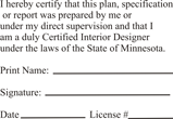 INTDESGN-MN - Interior Designer - Minnesota 1-1/2" x 2" Stamp