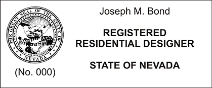 Registered Residential Designer - Nevada - 7/8" x 2-3/8" Stamp