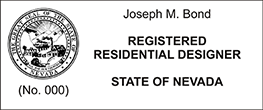 REGRESDESGN-NV - Registered Residential Designer - Nevada - 7/8" x 2-3/8" Stamp