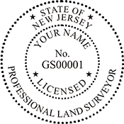 Land Surveyor - New Jersey - 1-1/2" Dia - Black Ideal Embosser