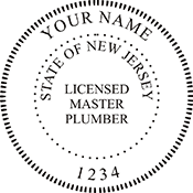 Licensed Master Plumber - New Jersey - 1-5/8" Dia - Black Ideal Embosser