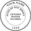 MASTPLUMB-NJ - Licensed Master Plumber - New Jersey - 1-5/8" Dia - Black Ideal Embosser