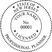 Professional Planner - New Jersey - 1-1/2" Dia - Black Ideal Embosser