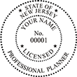 PLAN-NJ - Professional Planner - New Jersey - 1-1/2" Dia - Black Ideal Embosser