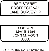Land Surveyor - Oregon - 1-3/4" Square - Maxlight  5050 Pre-Ink Stamp