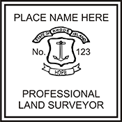 Land Surveyor - Rhode Island - Trodat 4924 Self-Inking Stamp - 1-1/2" Square