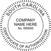 Certificate of Authorization - South Carolina - 1-5/8" Dia