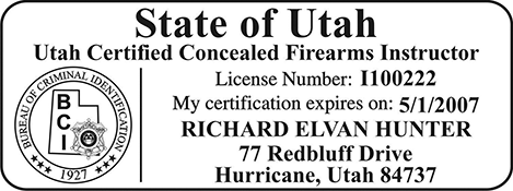 Certified Concealed Firearms Instructor- Utah - Trodat 4914 Self-Inking Stamp