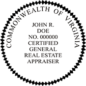 Certified General Real Estate Appraiser - Virginia - 2" Dia