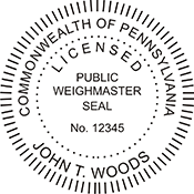 Public Weighmaster Seal - Pennsylvania - 2" Dia