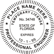Engineer Temporary License- Floridat - 2" Dia